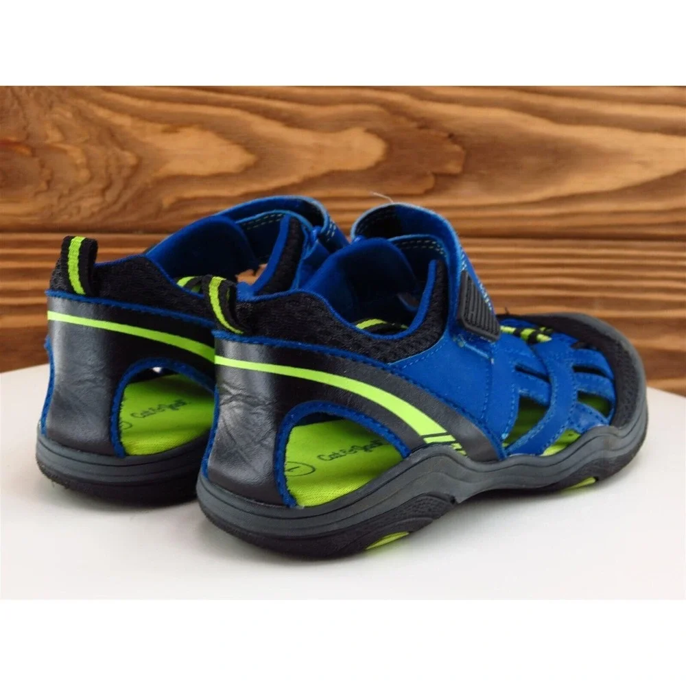 Cat & Jack Shoes Sz 1 Sandals Boys Youth‎ Blue Synthetic Hook & Loop Medium